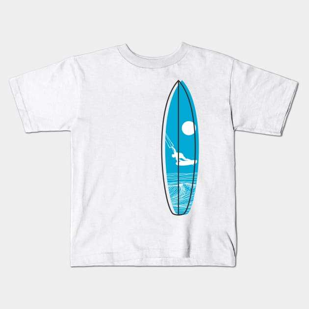 Kitesurfer - blue Kids T-Shirt by Mela